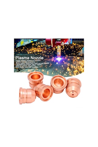 Jeemson 220975 Modeli Bakır Plazma Nozzle, 5 Adet, Talaşsız Yüzey, Korozyona Ve Yüksek Sıcaklığa Dayanıklı, Kesim Makineleri İçin Uygun Erişim Parçası