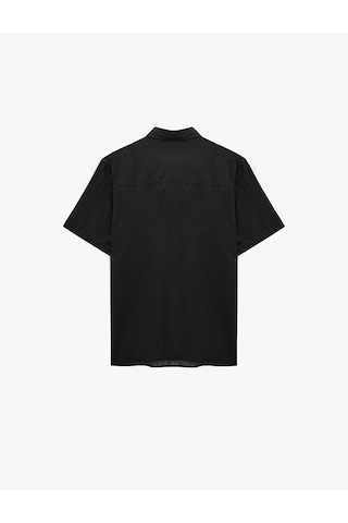 Koton Regular Fit Klasik Yaka Pamuklu Kısa Kollu Gömlek Siyah 6sam60012hw