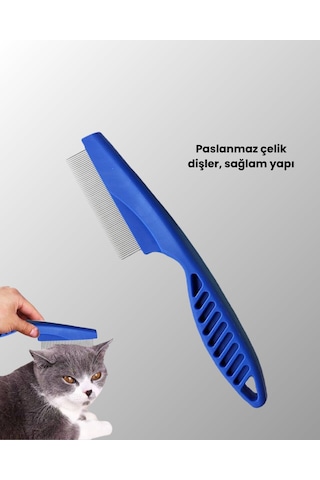 4 Parçalı Evcil Hayvan Tarak Seti Paslanmaz Çelik Dişli Ergonomik Saplı