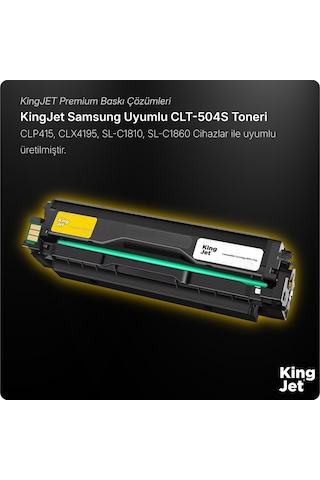Kingjet Samsung Uyumlu Clt-y504s Standart Kapasiteli Sarı Yellow Çipli Uyumlu Toner Clp-415n