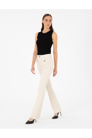 Pierre Cardin Kadın Ekru Pantolon Kanvas-chino 50292885-vr019 Ekru