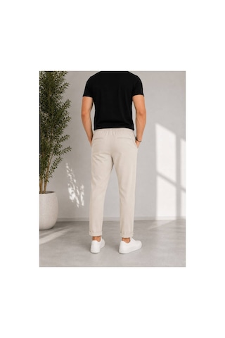 Neco Giyim Erkek Jogger Dar Kesim Beli Lastikli Bağcıklı Duble Paça Pantolon Bej