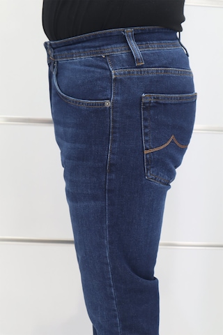Denim Cartel Dmctekstil Erkek 976 Koyu Mavi Yüksek Bel Rahat Kesim Boru Paça Jean Pantolon
