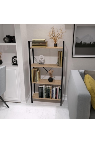 Dekoratif Kitaplık Ahşap Çok Amaçlı Raf Mini Kİtaplık Siyah