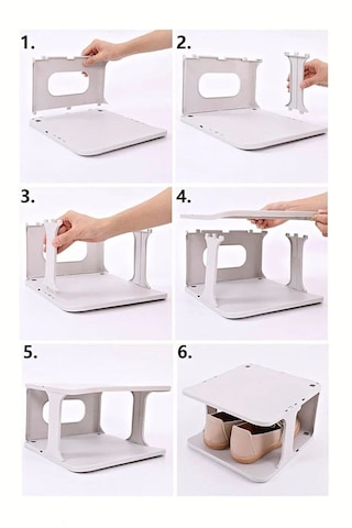 5 Katlı Portatif Ayakkabılık, Ayakkabı Standı, Siyah