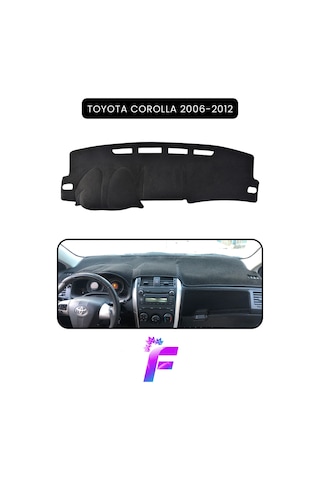 Toyota Corolla 2006-2012 Araca Özel Torpido Örtüsü Ön Göğüs Kılıfı Tam Koruma Kaymaz B36 Siyah