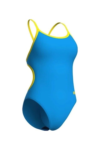 Arena Women's Swımsuıt Lace Back Solıd Turquoıse-yellow Star Çok Renkli