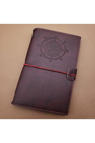 Deri Pusula Tasarımlı Defter