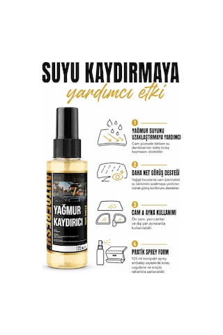 Araç Yağmur Kaydırıcı Sprey Araba Cam Ve Dış Yan Ayna Su Itici 125 Ml