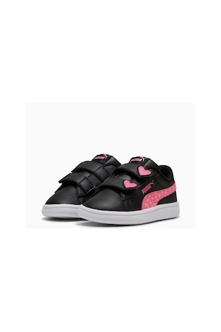 Puma Smash 3.0 Hearty Inf Bebek Spor Ayakkabı Siyah Pembe Siyah - Pembe