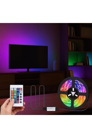 Tv Ve Pc Arkası Rgb Şerit Led Işık Seti - 3 Metre, Usb Girişli, Kumandalı, 352 Renk Seçeneği, Ip20 İç Mekan, 4w Düşük Enerji Tüketimi Ct4566