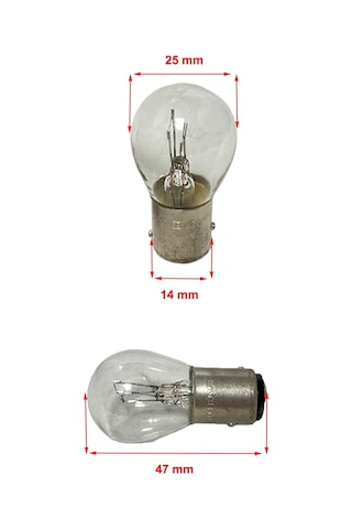 Eco 12v/21w 5w 1016 Bay15d Çift Duy, Şaşı Düz Tırnak, Fren, Stop, Sis Ampulü 10 Adet
