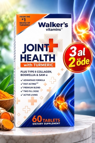 Walker'S Vitamins Glucosamine Curcumin Collagen Bromelain Quercetin Takviye Edici Gıda 60 Tablet