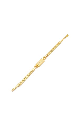 İmitasyon Altın Kaplama Çizgili Figaro Desenli Külçe Bileklik Blk-1151 Altın