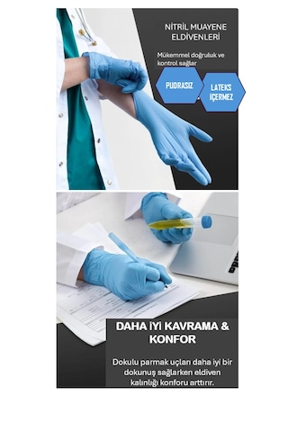 Nitril Eldiven Mavi--s Beden -- 100'lü Kutu X 5 Adet