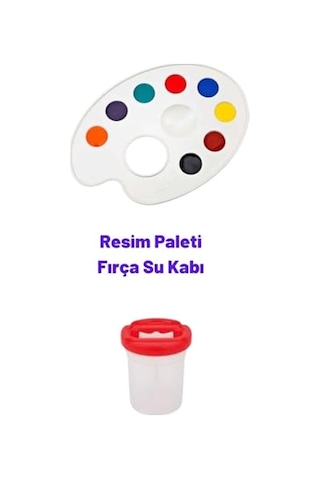 Dsh Doğal Seramik Hamuru Resim Paleti, Su Fırça Kabı, Resim Seti, Boya Paleti Palet Balet Resim Fırça Kap