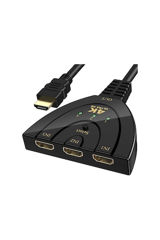 Hdmı 4k 3 Port Switch 3 İn 1 Hdmı Switcher Full Hd 1080p 3d Seçme Düğmeli