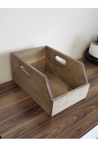 Ahşap 45lik Plak Sandığı - Organizer Kutu - Wooden 45 Record Box Ceviz