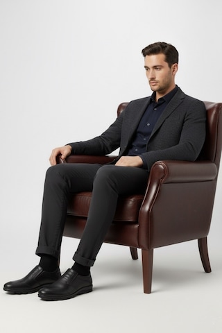 Fosco 3529 Erkek Hakiki Deri Sıcak Astar Bağcıksız Casual Ayakkabı Siyah