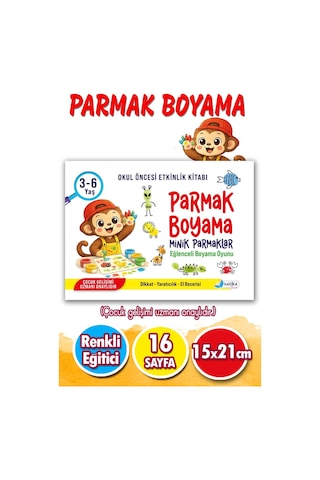3-6 Yaş Parmak Boyama Kitabı Yaratıcılık & El Becerisi Geliştiren Etkinlik