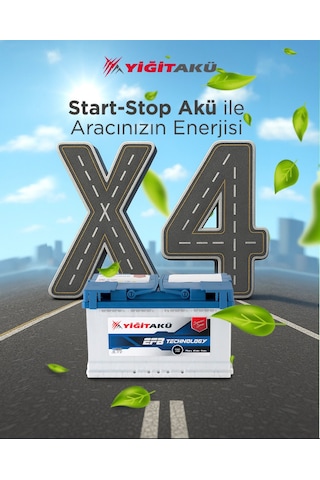 Yiğit Akü 12v 72 Ah 760a Efb Start-stop Otomobil Aküsü 2026 Üretim