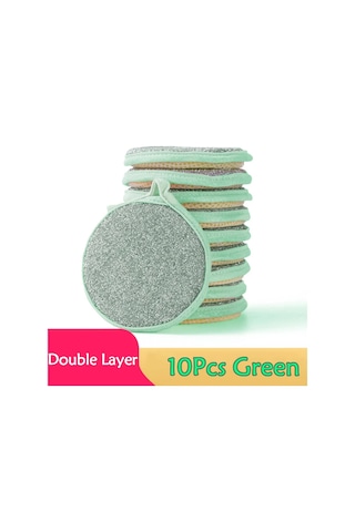 10 Adet Çift Taraflı Bulaşık Süngeri Bulaşık Yıkama Fırçası Tava Çok Renkli