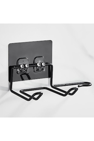 Siyah Saç Kurutma Makinesi Tutucu Raf Duvara Monte Saç Düzleştirici Kurutma Makinesi Tutucular Banyo Organizatör Depolama Rafı Siyah