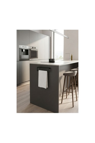 Siyah Raflı Havlu Askısı, Metal Raflı Havluluk, Mutfak, Banyo Raflı 25cm Mat Siyah