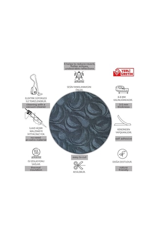 Tink 3d Kendinden Yapışkanlı Akustik Keçe Panel Modern Desenli 52x98 Cm 10 Adet 5 M² Koyu Gri