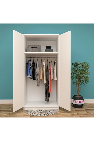 Sude 2 Kapılı Gardırop Mdf Sis Gri