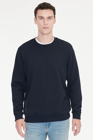Ac&Co / Altınyıldız Classics Erkek Lacı 2 İplik Sıcak Tutan Standart Fit Normal Kesim Bisiklet Yaka Sweatshirt Lacı Lacivert