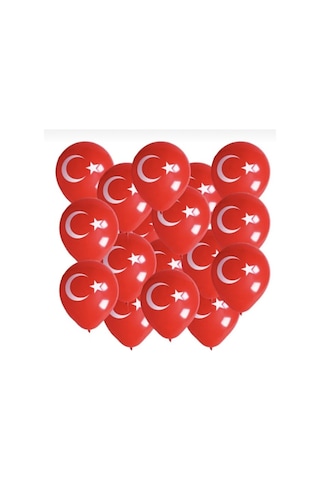 23 Nisan 29 Ekim Süsleme 25 Adet Ay Yıldızlı Balon Kırmızı