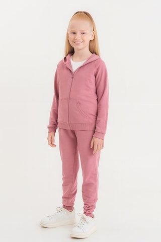 Ahengim Kız - Erkek Çocuk Basic Fermuarlı Okul Eşofman Takımı Ak0785 Pembe