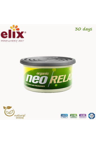 Elix Neo Relax Metal Kutuda Ahşap Granüllere Emdirilmiş Özel Aromalı Koku - Greyfurt