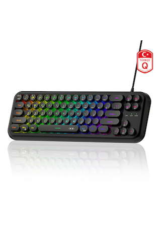 Magegee Ts91 Round 61 Tuş Rgb Kablolu Membran Türkçe Q Siyah Gaming Klavye