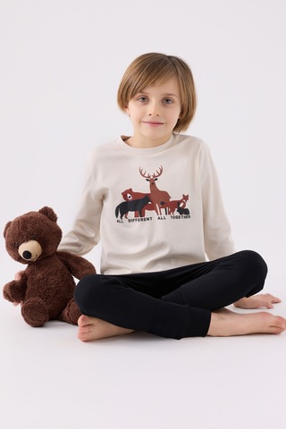 Rolypoly Erkek Çocuk Krem Pijama Takımı Rp3452-c-v2