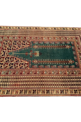 El Dokuma Sıfır Bünyan Halısı Seccade 118x185 Su Yeşili Namazlık