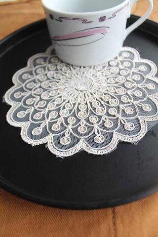 6 Adet Fransız Tarzı Modern Gold Nantes Bardak Altlığı Beyaz