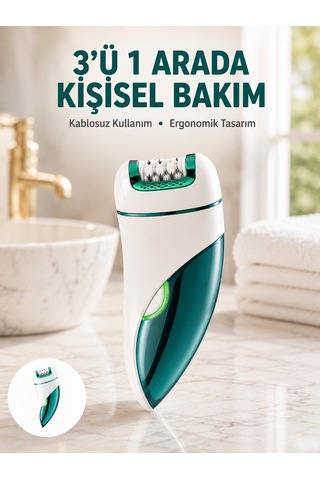 Çok Fonksiyonlu Epilatör 600mah 90 Dakika Kullanım Led Metal Başlık Su Geçirmez Yeni Nesil - Lisinya
