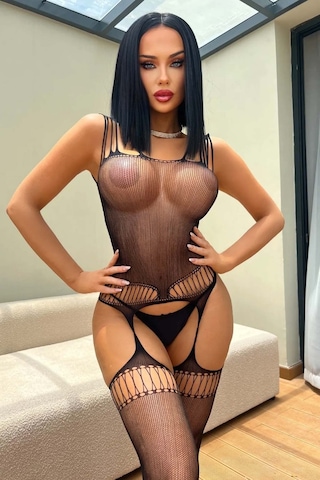 Merry See Özel Bölgesi Açık Fantezi Transparan Vücut Çorabı 001