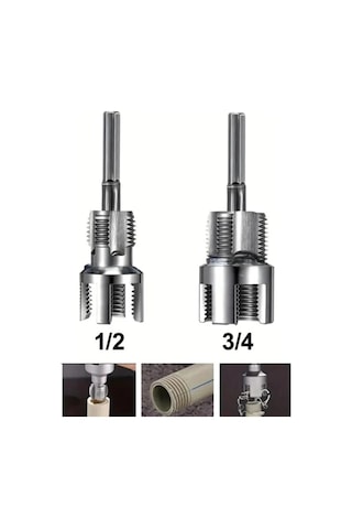 Mucit Home 2 Li Set İç Dış Plastik Boru Diş Açma Seti 1/2 Ve 3/4 İnç Borularla Uyumlu Mucit Home 2 Li Set İç Dış Plastik Boru Diş Açma Seti 1/2 Ve 3/4 İnç Borularla Uyumlu
