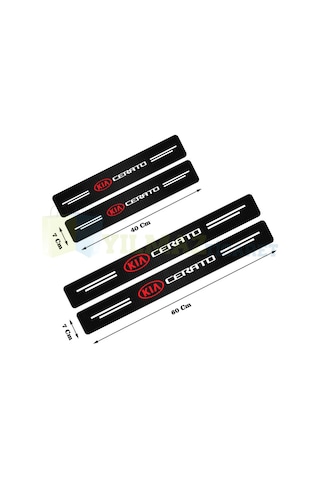 Kia Cerato Logo Karbon Kapı Eşiği Koruma Oto Sticker 4 Parça