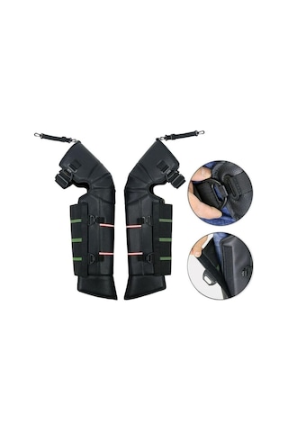 Motosiklet Bacak Koruyucu Deri Reflektörlü Soğuktan Korumalı Suya Dayanıklı Motor Bacak Koruyucu Siyah