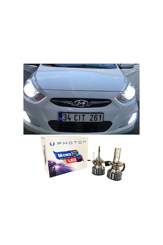 Hyundai Accent Blue Led Xenon Uzun Kısa Far Ampulü H4 Mono Yeni Seri Beyaz