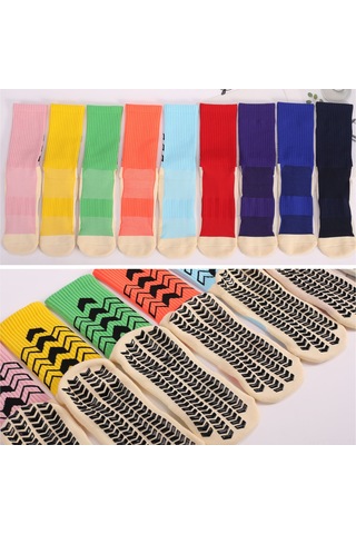 Yuntech01 Spor Çorapları, Kalın Pamuk Tabanı, Kayma Engeli, Orta Boy, Solunumlu, Teri Emici, Basketbol Futbol Bisiklet Sporları İçin, Tek Çift, Lacivert, Unisex, 245-275mm Koyu Mavi