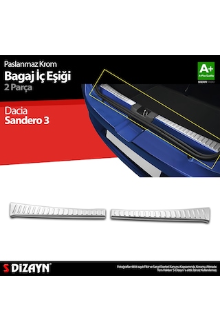 S-dizayn Dacia Sandero 3 Krom Bagaj İç Eşiği 2 Prç 2020 Üzeri