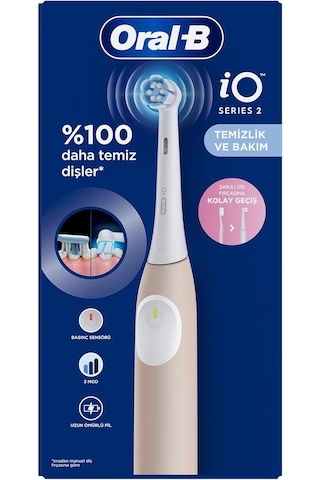 İo 2 Şarjlı Diş Fırçası - Pembe + Oral-b İo Ultimate Clean Beyaz Diş Fırçası Yedek Başlığı 2 Adet