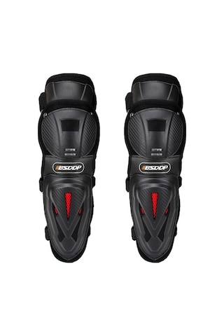 Motokros Koruması: Diz Ve Dirsek Pedleri Seti, Sıcak Tutan Ve Düşmeye Karşı Koruyucu Siyah Siyah