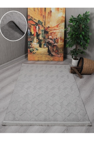 My Evilla Modern Dekoratif Lara Gri Dokuma Halı 9401b