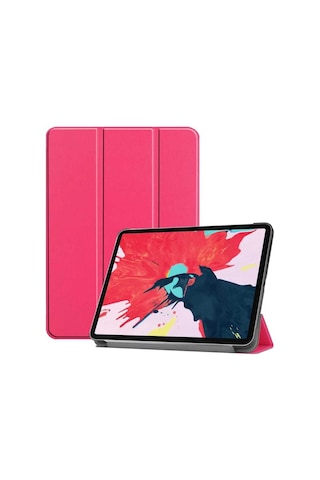 Fuchsia Apple Uyumlu iPad Pro 12.9 2020 İle Smart Cover Standlı 1-1 Kılıf Diğer